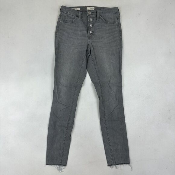 Universal Thread High Rise Skinny Denim Jeans Gray Cut-Off Button Fly Size 2/26R - Picture 2 of 12